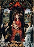 Hans Memling Madonna Enthroned with Child and Two Angels Spain oil painting artist
